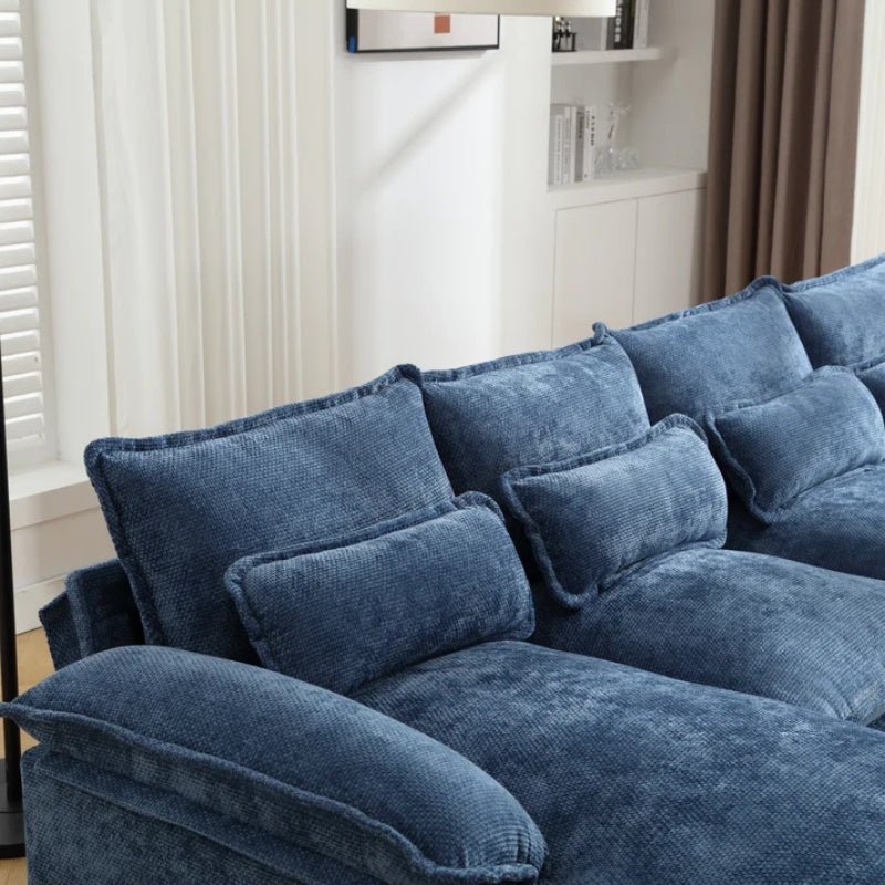 UNITED WE WIN Modern Large chenille Fabric U-Shape Sectional Sofa-海智集-Default-