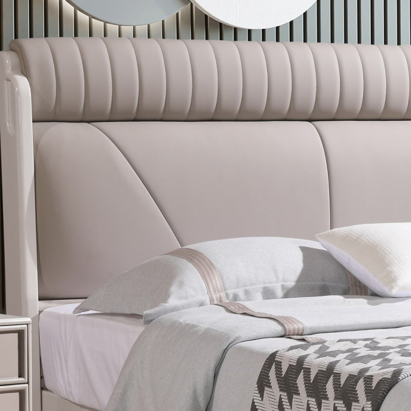Karan Meishu Seriesecological genuine leather bed, modern, simple and high-end solid wood soft package 821#1.8 meters-海智集-