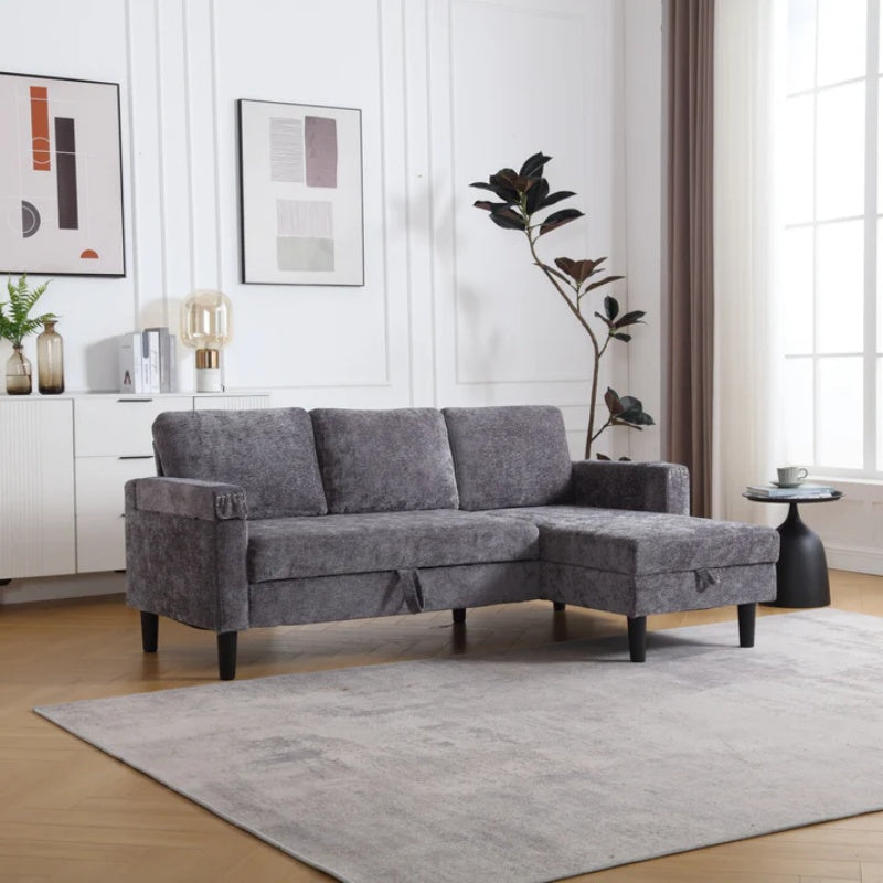 UNITED Sectional Sofa Reversible Sectional Sleeper Sectional Sofa with Storage Chaise-海智集-Default-