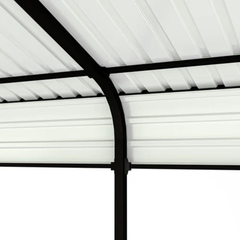 Metal Carport 12×20 Car Port, Outdoor Storage Heavy Duty Metal Canopy Multi-Use Garage Shed for Car and Truck, Carport Kit with Galvanized Steel Roof Building and Frame-海智集-Default-