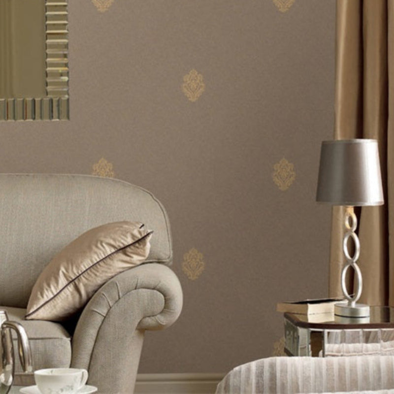 Parisian Flower Wallpaper: An elegant living room crafted with embroidered wall fabric-海智集-