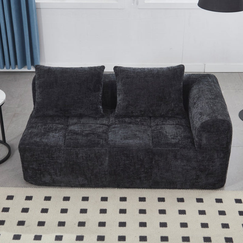 UNITED WE WIN Chenille Loveseat Sofa,Minimalist Modular Couches Sleeper for Living Room Bedroom Apartment Lounge-海智集-Default-