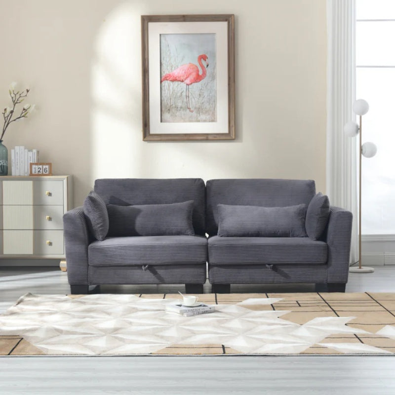 UNITED Modular Sectional Sofa L Shaped Modular Couch with Reversible Chaise Modular Sofa Sectional Couch with Storage Seats-海智集-Default-
