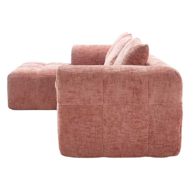 UNITED WE WIN 98.42-inch modular sectional sofa, modern modular L-shaped sofa with chaise longue, equipped with small side pockets and free of compression during installation.-海智集-Default-