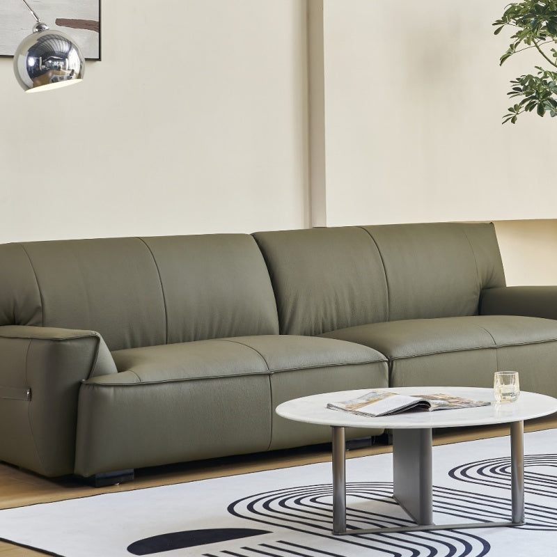 Leather Italian-style sofa, light luxury, four-seater, soft-海智集-