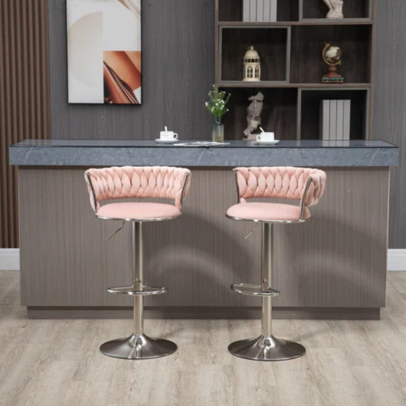 COOLMORE Swivel Bar Stools Set of 2 Adjustable Counter Height Chairs with Footrest for Kitchen, Dining Room 2PC/SET-海智集-Default-
