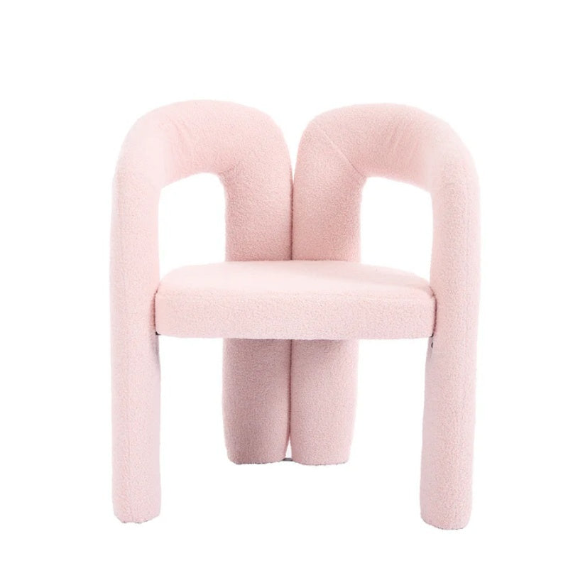 COOLMORE Contemporary Designed Velvet Upholstered Accent/Dining Chair with Armrests in Pink Teddy-海智集-Default-