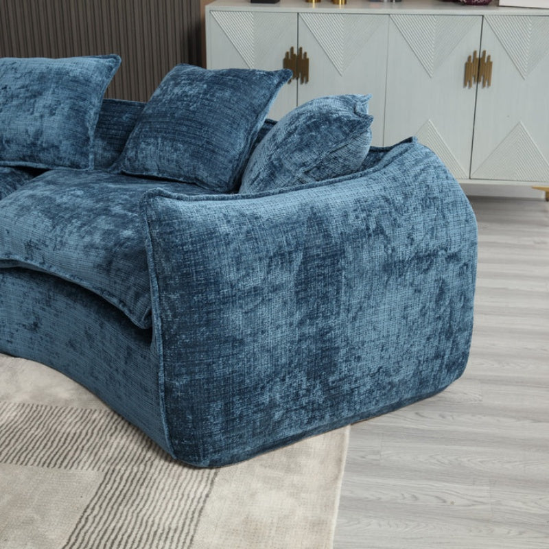 Modular Sectional Sofa, U-Shaped Couch with Sofa for five & Pillows, Modern Minimalist chenille Fabric Large Comfy Cloud Sofas, Living Room Furniture Sets-海智集-Default-