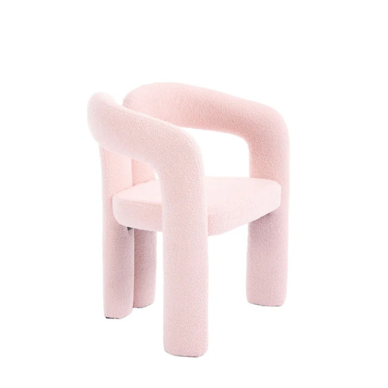 COOLMORE Contemporary Designed Velvet Upholstered Accent/Dining Chair with Armrests in Pink Teddy-海智集-Default-