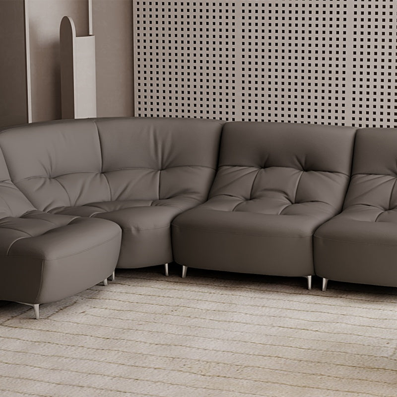 The light luxury leather sofa for the living room is a comfortable Italian soft and modern sofa-海智集-