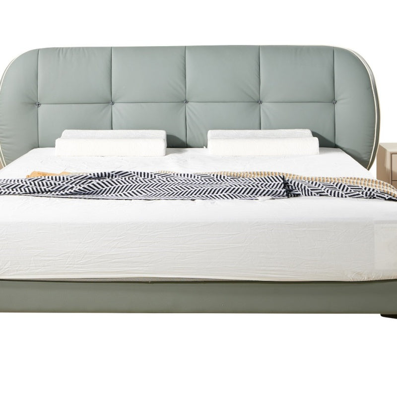 Jinxuan Series Jinxuan GINSON Leather Bed, Modern and simple Italian light Luxury high-end solid wood soft Package XF-16# (Including bed board but excluding bedside table)-海智集-