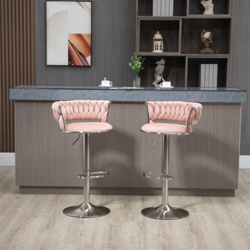 COOLMORE Swivel Bar Stools Set of 2 Adjustable Counter Height Chairs with Footrest for Kitchen, Dining Room 2PC/SET-海智集-Default-