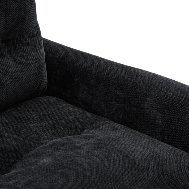 UNITED WE WIN Swivel Barrel Chair - Mid Century Modern Chair, Thick Padded Arm Chair with Solid Metal Base, Comfortable Single Sofa Chair, Swivel Accent Chair for Living Room Bedroom-海智集-Default-