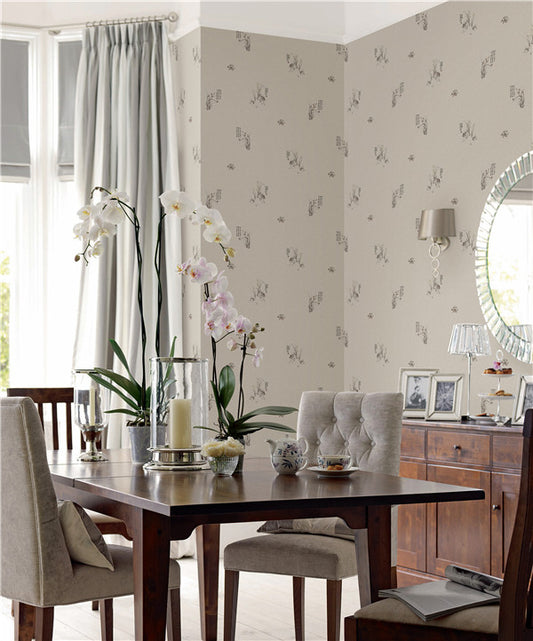 Orchid quality and scholarly Fragrance Wallpaper: A classical space created by Linxiu wall fabric-海智集-