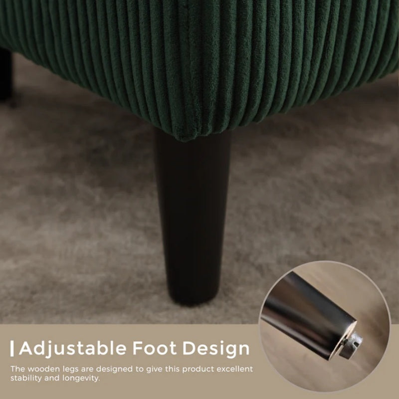 COOLMORE Living Room Accent Barrel Chair, Century Modern Style Decorative Chair, Armchair for Living Room with Thick Cushions and Pillows, Comfy Single Sofa Chair, Chair with Wooden Legs-海智集-Default-