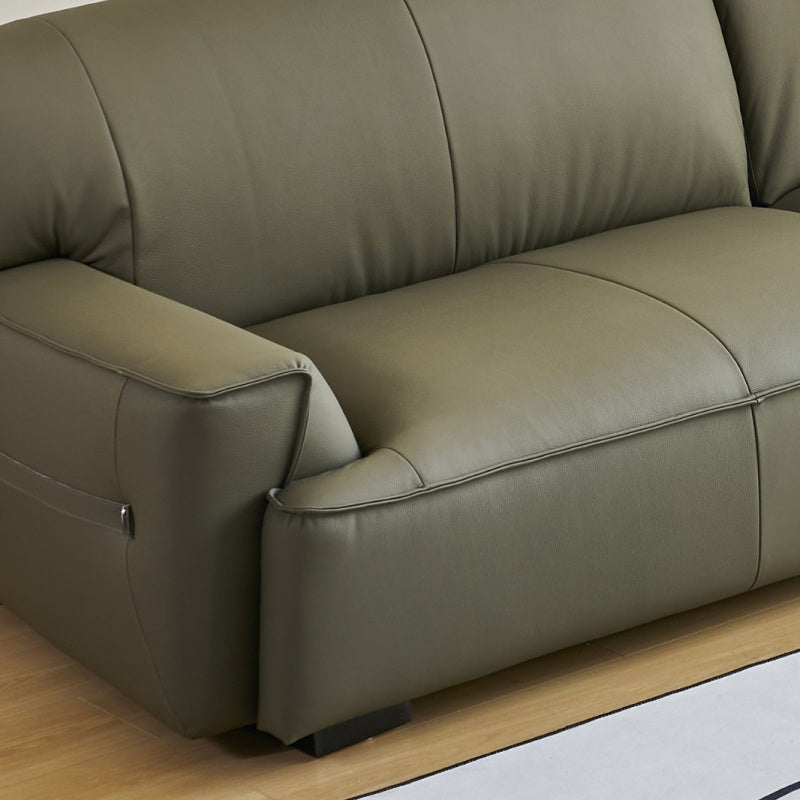 Leather Italian-style sofa, light luxury, four-seater, soft-海智集-