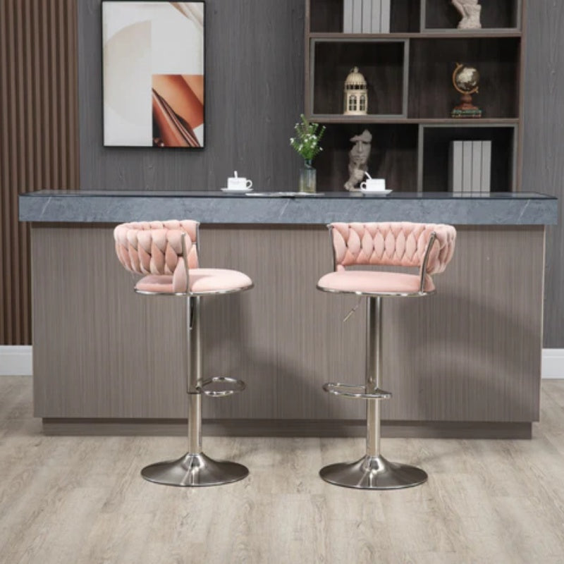 COOLMORE Swivel Bar Stools Set of 2 Adjustable Counter Height Chairs with Footrest for Kitchen, Dining Room 2PC/SET-海智集-Default-