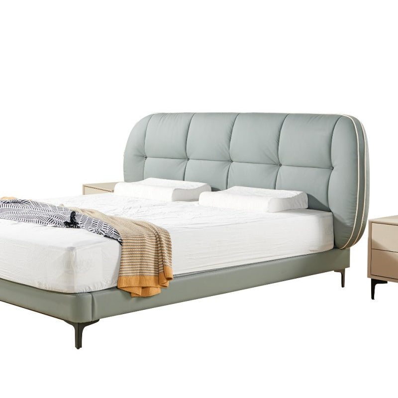 Jinxuan Series Jinxuan GINSON Leather Bed, Modern and simple Italian light Luxury high-end solid wood soft Package XF-16# (Including bed board but excluding bedside table)-海智集-