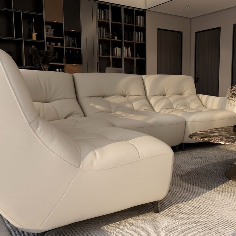 The light luxury leather sofa for the living room is a comfortable Italian soft and modern sofa-海智集-