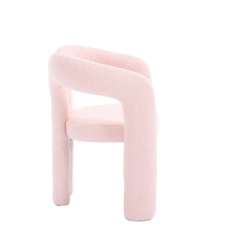 COOLMORE Contemporary Designed Velvet Upholstered Accent/Dining Chair with Armrests in Pink Teddy-海智集-Default-