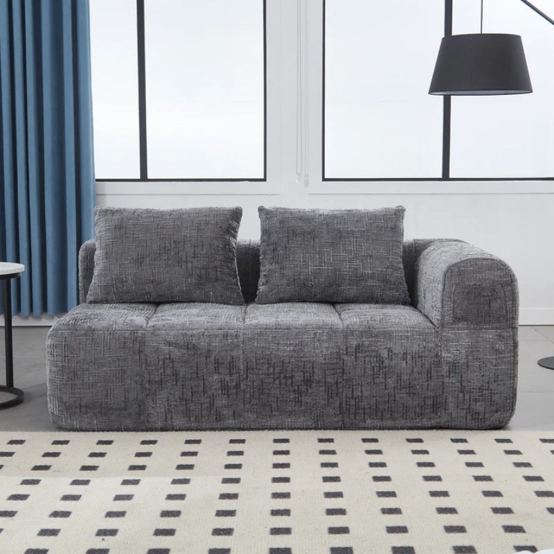 UNITED WE WIN Chenille Loveseat Sofa,Minimalist Modular Couches Sleeper for Living Room Bedroom Apartment Lounge-海智集-Default-