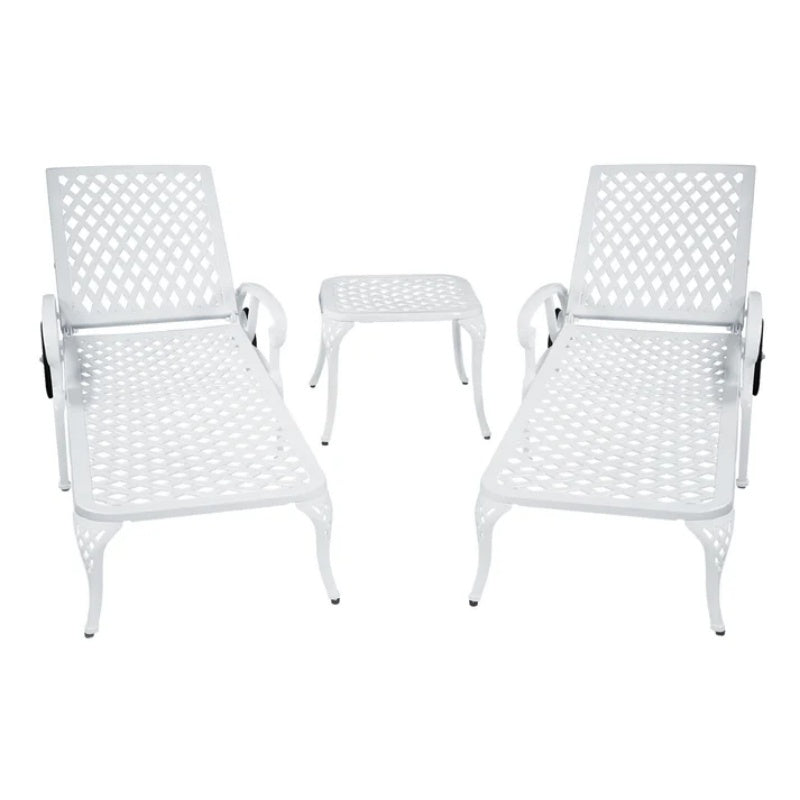 Aluminium Cast lounge chair 1pcs white-海智集-Default-