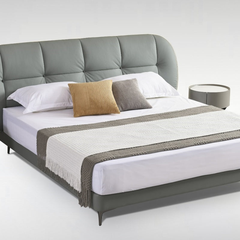 Jinxuan Series Jinxuan GINSON Leather Bed, Modern and simple Italian light Luxury high-end solid wood soft Package XF-16# (Including bed board but excluding bedside table)-海智集-