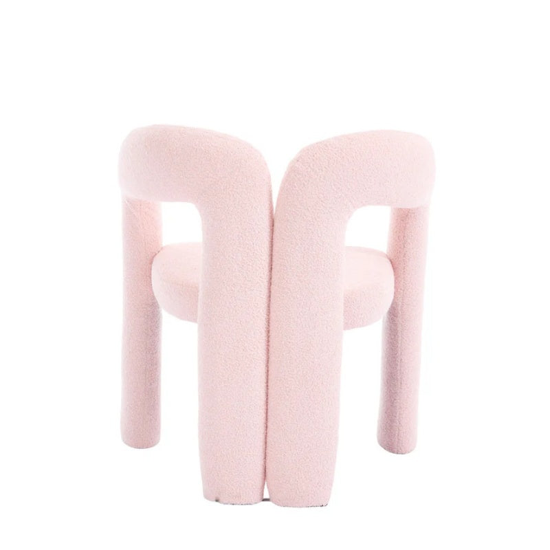 COOLMORE Contemporary Designed Velvet Upholstered Accent/Dining Chair with Armrests in Pink Teddy-海智集-Default-