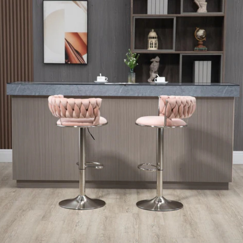 COOLMORE Swivel Bar Stools Set of 2 Adjustable Counter Height Chairs with Footrest for Kitchen, Dining Room 2PC/SET-海智集-Default-