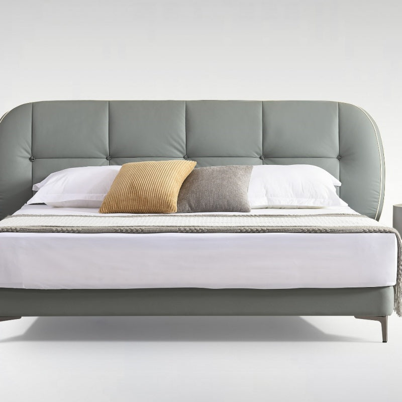 Jinxuan Series Jinxuan GINSON Leather Bed, Modern and simple Italian light Luxury high-end solid wood soft Package XF-16# (Including bed board but excluding bedside table)-海智集-