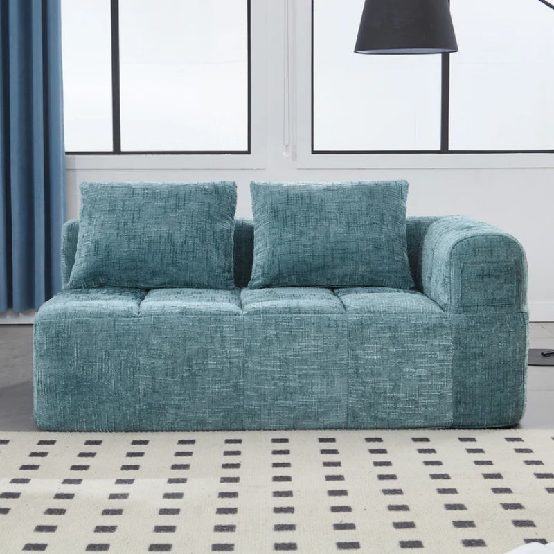 UNITED WE WIN Chenille Loveseat Sofa,Minimalist Modular Couches Sleeper for Living Room Bedroom Apartment Lounge-海智集-Default-