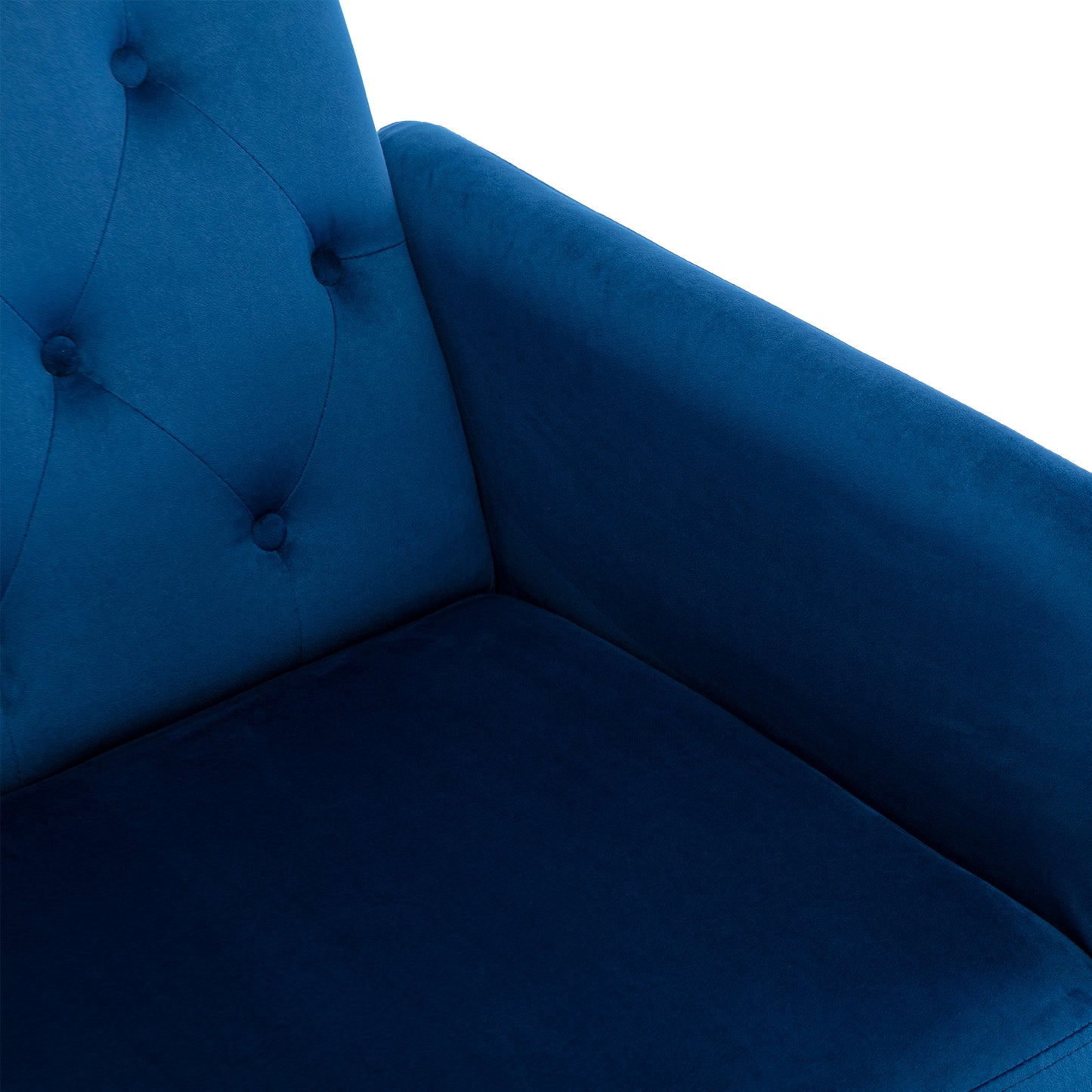 COOLMORE Velvet Accent Chair with Adjustable Armrests and Backrest, Button Tufted Lounge Chair, Single Recliner Armchair with Ottoman-海智集-Default-