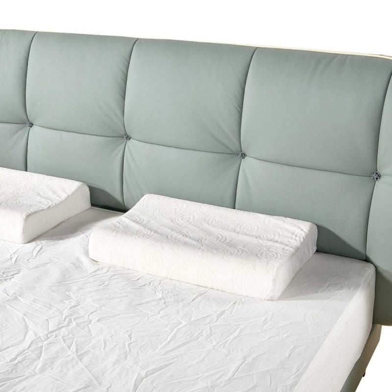 Jinxuan Series Jinxuan GINSON Leather Bed, Modern and simple Italian light Luxury high-end solid wood soft Package XF-16# (Including bed board but excluding bedside table)-海智集-