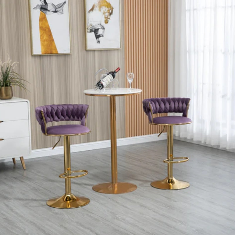 COOLMORE Swivel Bar Stools Set of 2 Adjustable Counter Height Chairs with Footrest for Kitchen, Dining Room 2PC/SET-海智集-Default-