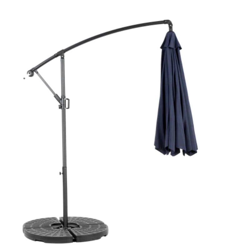 Best Choice Products 10ft Offset Hanging Market Patio Umbrella w/Easy Tilt Adjustment, Polyester Shade, 8 Ribs for Backyard, Poolside - (Navy blue )(No Base)-海智集-Default-
