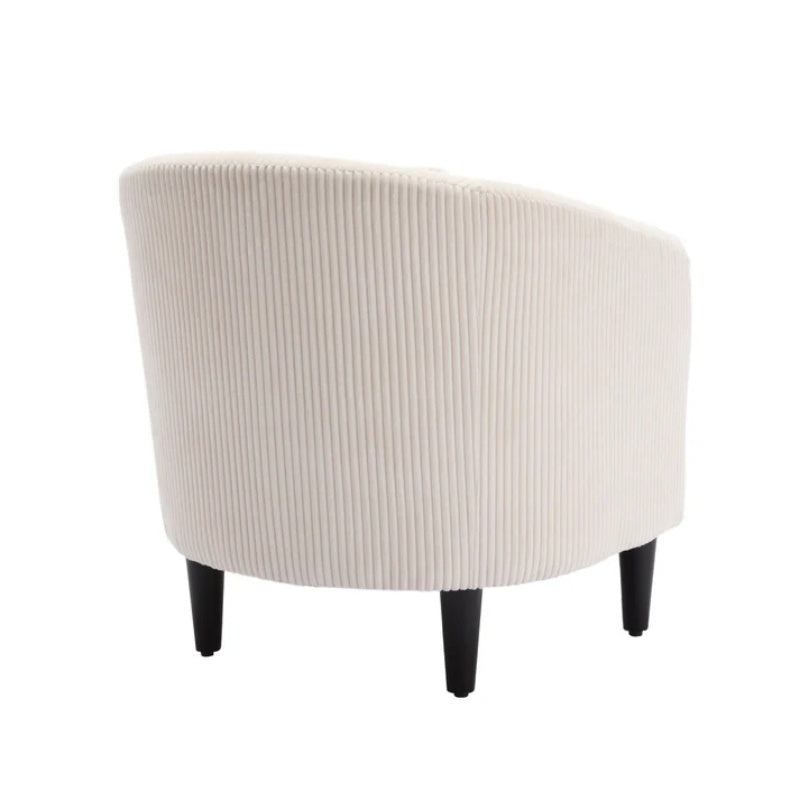COOLMORE Living Room Accent Barrel Chair, Century Modern Style Decorative Chair, Armchair for Living Room with Thick Cushions and Pillows, Comfy Single Sofa Chair, Chair with Wooden Legs,Beige-海智集-Default-