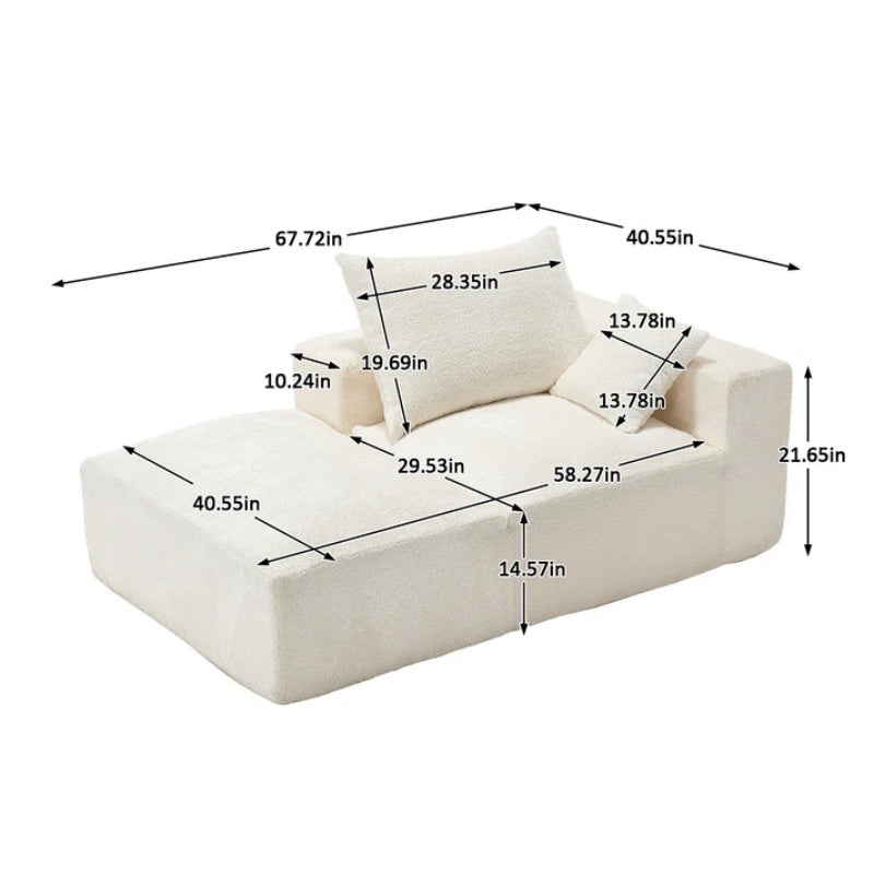 UNITED WE WIN Memory Foam 2-Seater Couch, No Installation & Easy to Transport, Deep Seat Modern Sofa with Chenille Fabric, Couch for Living Room, Bedroom, Apartment, Home Office-海智集-Default-
