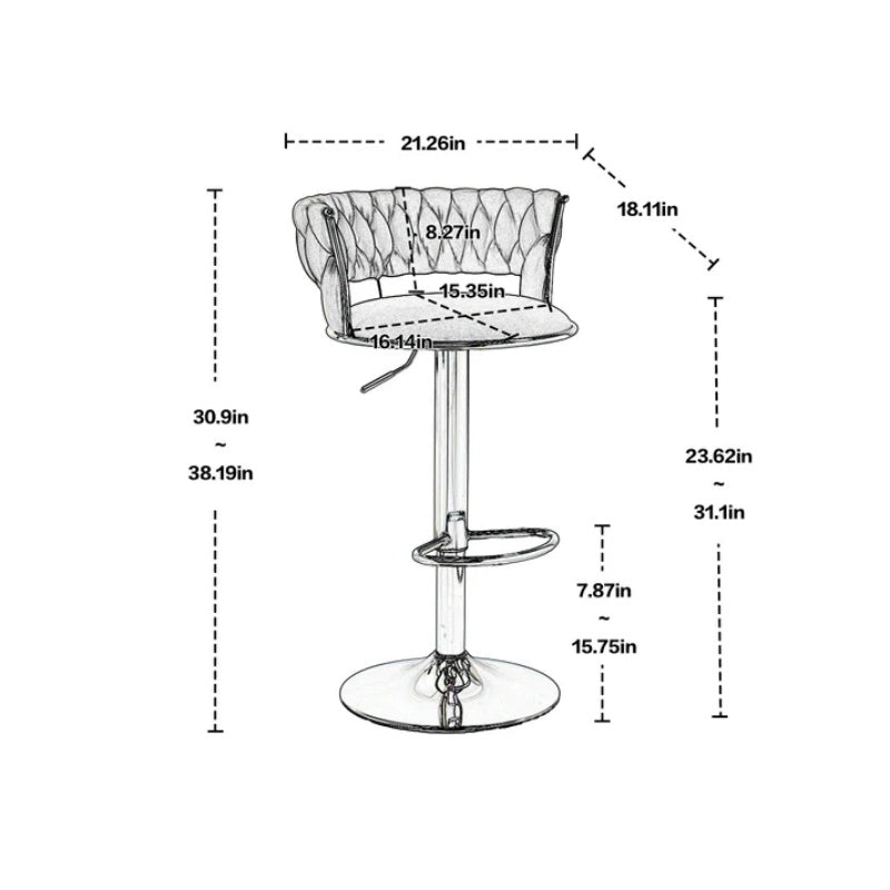COOLMORE Swivel Bar Stools Set of 2 Adjustable Counter Height Chairs with Footrest for Kitchen, Dining Room 2PC/SET-海智集-Default-