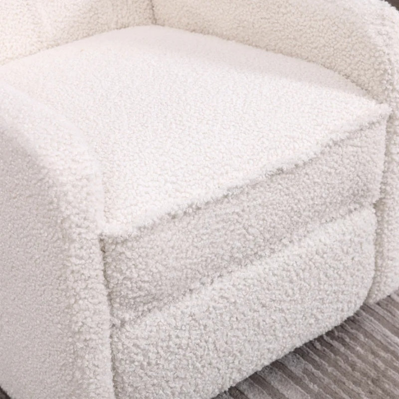 COOLMORE Rocking Recliner Chair,360 Degree Swivel Nursery Rocking Chair,Glider Chair,Modern Small Rocking Swivel Recliner Chair for Bedroom,Living Room Chair Home Theater Seat (White Teddy)-海智集-Default-