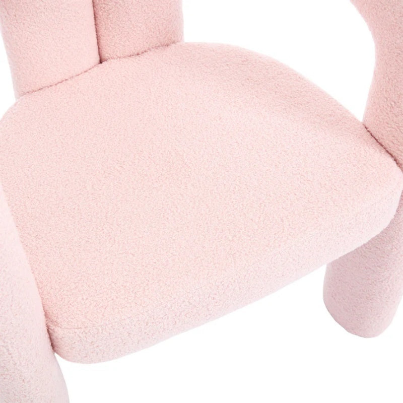 COOLMORE Contemporary Designed Velvet Upholstered Accent/Dining Chair with Armrests in Pink Teddy-海智集-Default-