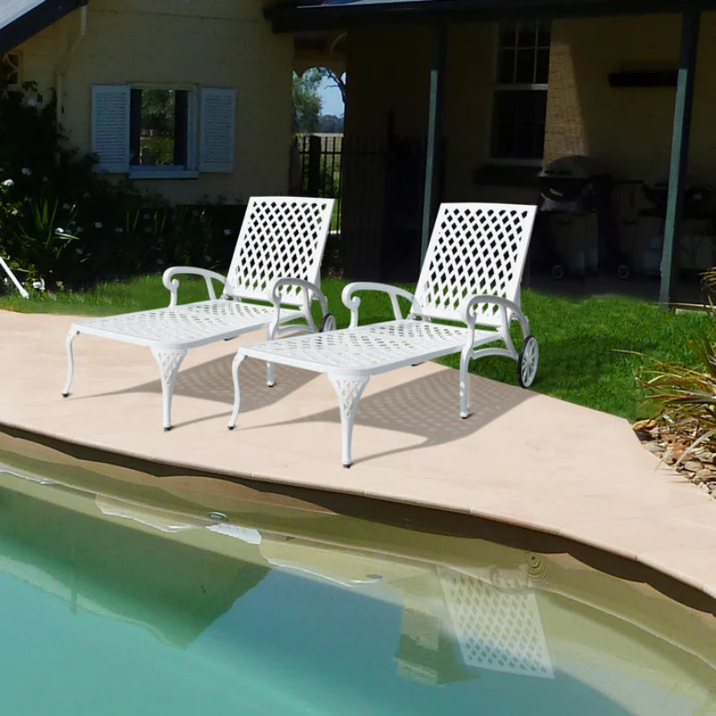 Aluminium Cast lounge chair 1pcs white-海智集-Default-