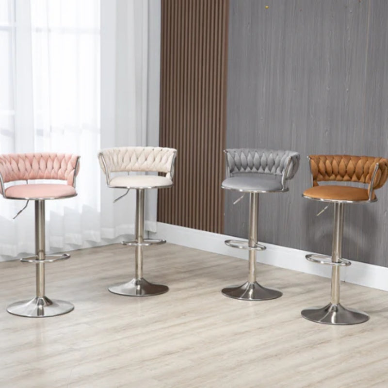 COOLMORE Swivel Bar Stools Set of 2 Adjustable Counter Height Chairs with Footrest for Kitchen, Dining Room 2PC/SET-海智集-Default-