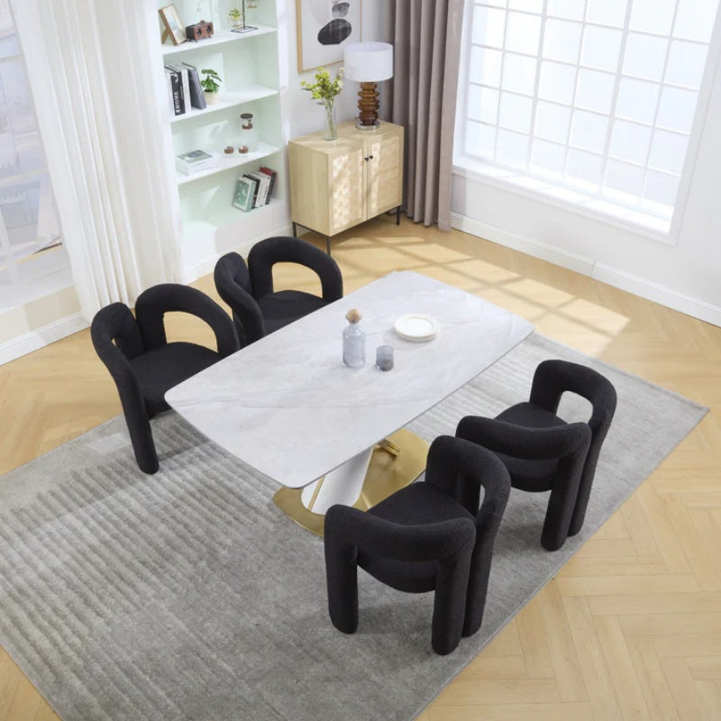 COOLMORE Contemporary Designed Teddy Fabric Upholstered Accent/Dining Chair, Black, Soft Velvet, 24'' x 20.5'' x 28''-海智集-Default-