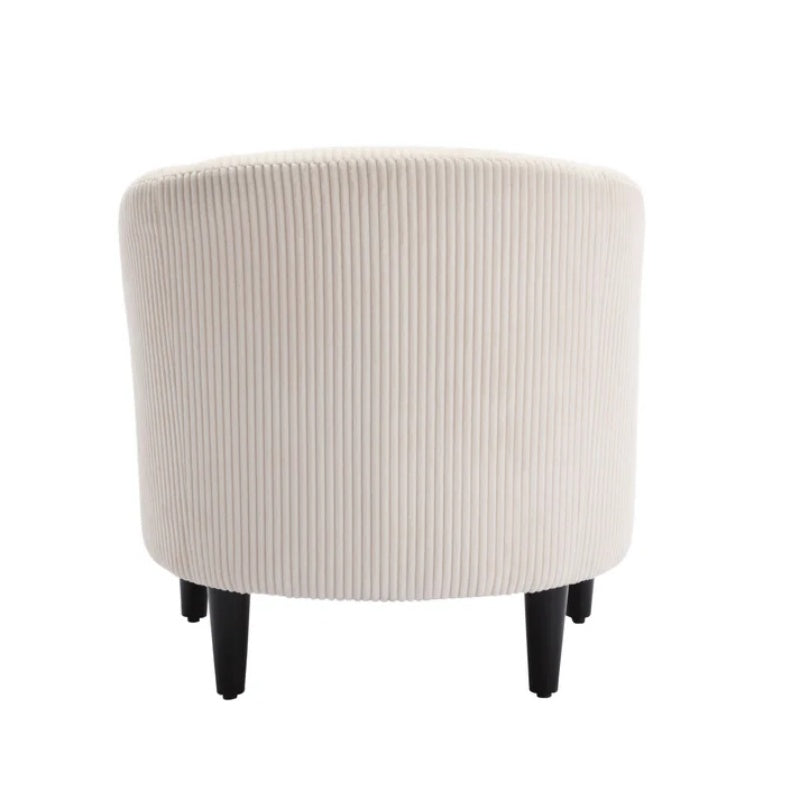 COOLMORE Living Room Accent Barrel Chair, Century Modern Style Decorative Chair, Armchair for Living Room with Thick Cushions and Pillows, Comfy Single Sofa Chair, Chair with Wooden Legs,Beige-海智集-Default-