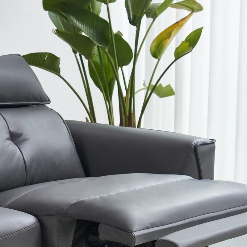 The black genuine leather Italian-style sofa is a light luxury four-seater, soft and easy to clean-海智集-