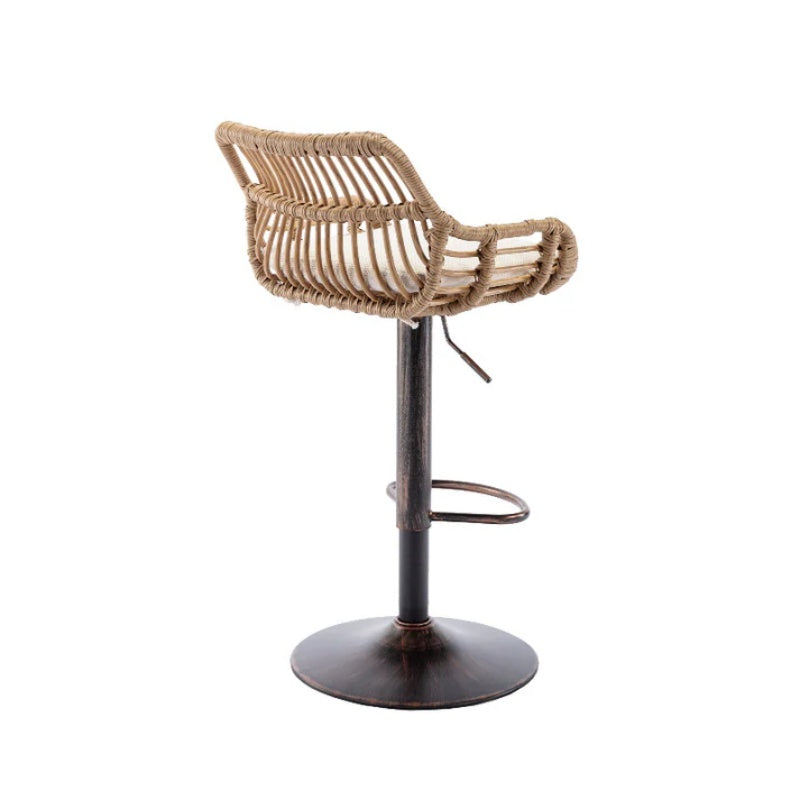 COOLMORE Modern Swivel Bar Stools Set of 2 with Adjustable Counter Height and Footrest in Beige Linen-海智集-Default-