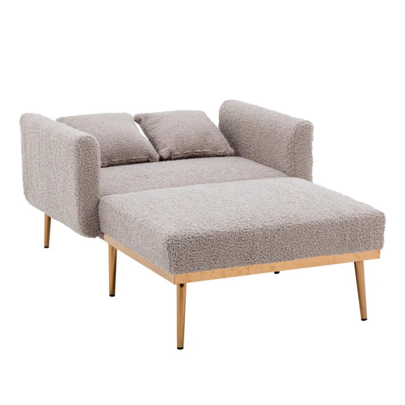 COOLMORE fashionable and classic style chaise lounge chair / accent chair for Living Room, bedroom (Grey Teddy)-海智集-Default-