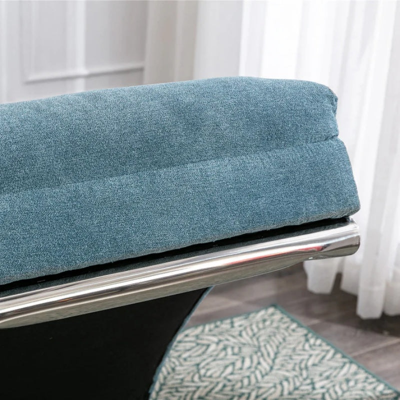 Ergonomic Linen Massage Chaise Lounge with Remote Control, 5 Modes, Blue, 21.65 x 58.27 x 34.25 inches-海智集-Default-