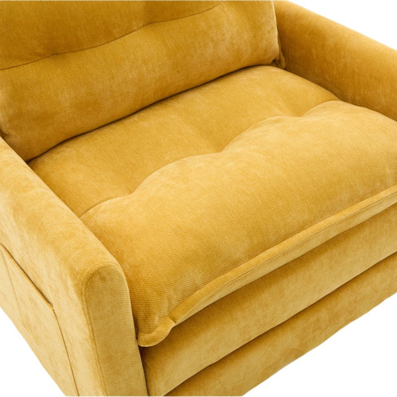 UNITED WE WIN Swivel Barrel Chair - Mid Century Modern Chair, Thick Padded Arm Chair with Solid Metal Base, Comfortable Single Sofa Chair, Swivel Accent Chair for Living Room Bedroom-海智集-Default-