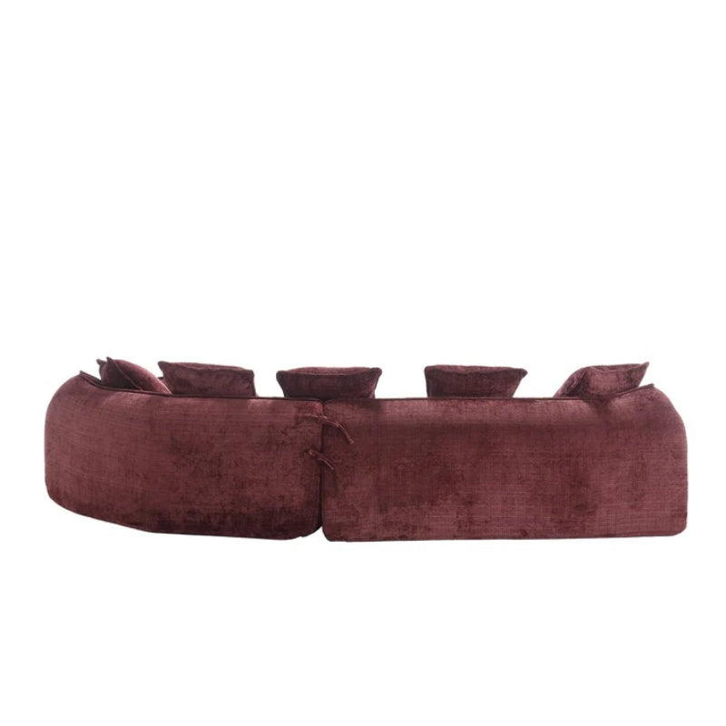 Modular Sectional Sofa, U-Shaped Couch with Sofa for five & Pillows, Modern Minimalist chenille Fabric Large Comfy Cloud Sofas, Living Room Furniture Sets-海智集-Default-